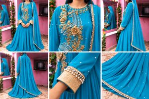 Stunning sea green Embroidered Lehenga Choli