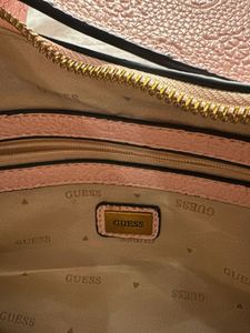 Guess Pink Embossed Shoulder Bag