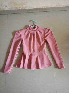 Chic Dusty Pink Peplum Top 💕
