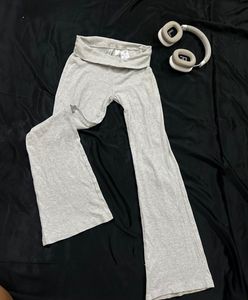 Low waist fold over flared pants