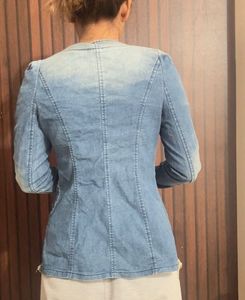 Denim Jacket with Chain Detail