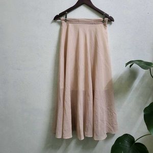 Flowy Beige Midi Skirt
