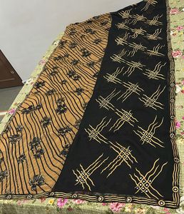Black&amp;Brown Saree with Mirror Work
