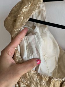 Brand new festive Gold Sequin Blouse