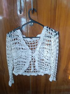 cream white  Crochet Bolero