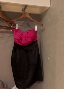 Chic Black &amp; Pink Bow Party Dress