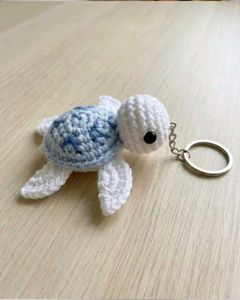 Handmade Crochet Turtle Keychain 😍