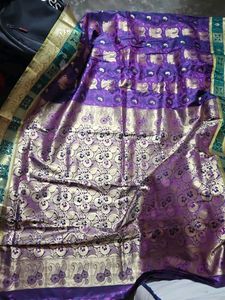 Beautiful Purple Banarasi Silk Saree