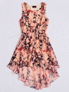 Chic Floral High-Low Dress