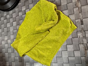 Lime Green Knit Sweater ZARA