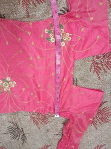 Pink Embroidered Kurti