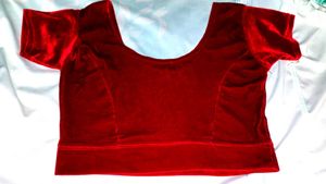 Elegant Red Velvet Blouse