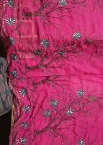Elegant Maroon Embroidered Saree