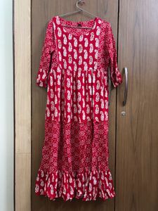 Red Anarkali Kurta Only