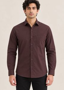 Men's Classic Brown Full Sleeve Shirt