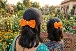Matching Mother  & Daughter 👭 Crochet Bow Hair Cl