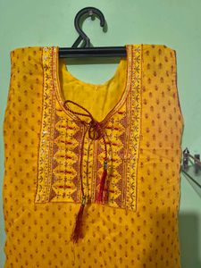 Vibrant Yellow Printed Kurta
