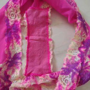Lace Briefs with Floral Print