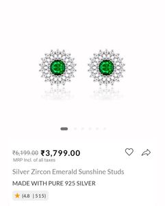 price drop 📉Zircon Emerald Studs/earrings
