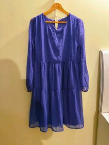 Blue Tiered Mini Dress