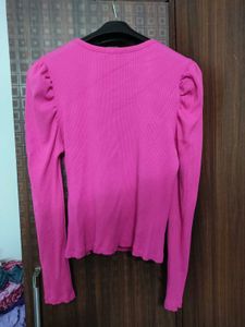 Pink Puff Sleeve Top