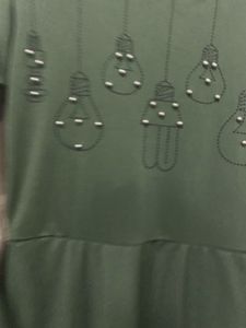 Green Gown with Bulb Print