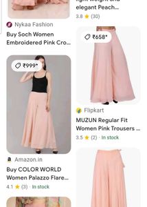 Peach color Flared palazzo