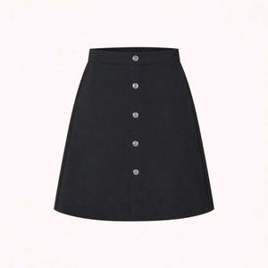 Chic Black Button-Front Skirt