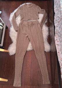 Cozy Knit Crop Top & legging Set