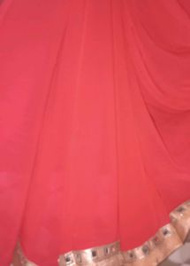Pink Saree with Mirror Work Border