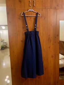Navy Dungaree Maxi Skirt