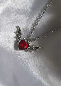 Gothic Bat Heart Necklace