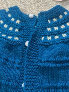Handmade Blue Knit Cardigan