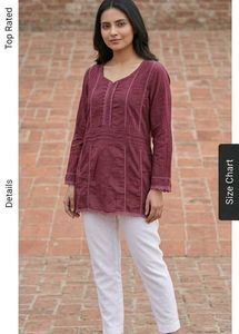 Maroon Embroidered Tunic Top