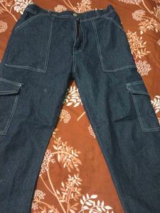 Dark Wash Cargo Jeans