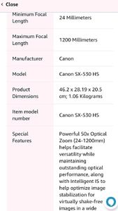 Canon SX-530 HS Black with two battery( and Camera