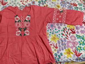 100% Cotton Embroidered Kurta Top