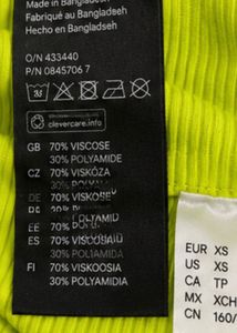 H&amp;M Divided Neon Lime Ruched Ribbed Crop Top