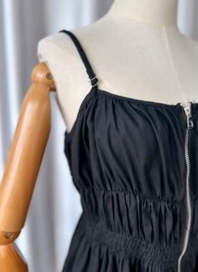 Sleek Black Zip-Front Dress