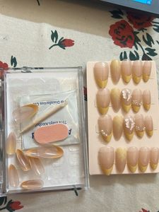 French Tip Press-On Nails with Bows