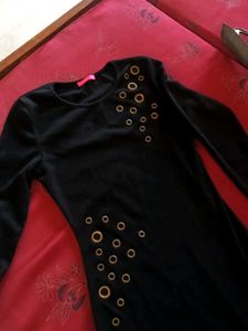 Black Laceup Detail Ponte Dress