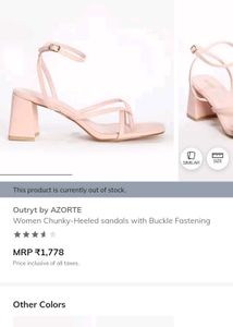 outryt Chic Pink Strappy Block Heel Sandals