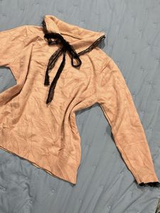 Chic Lace Trim Sweater