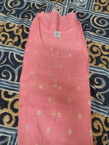 Coral Pink Kurta Set with Trousers