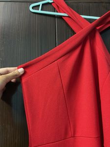 Chic Red Halter Neck Dress