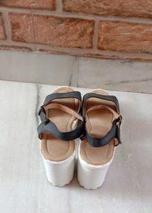 White Black Sendal For Women