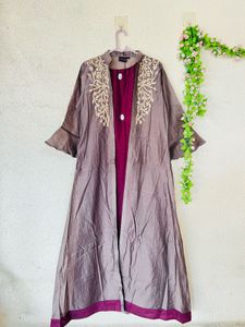 Embroidered Kurta with Overlay
