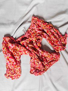 Chic Floral Print Smocked Top