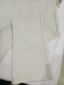 Elegant Women's Beige Bell Bottom Pants