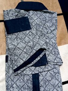 Vintage Geometric Print Button-Up Shirt